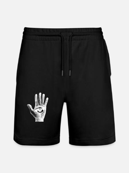 Hand Eye Seeing All - Stanley/Stella Trainer Unisex Organic Jogging Shorts - black