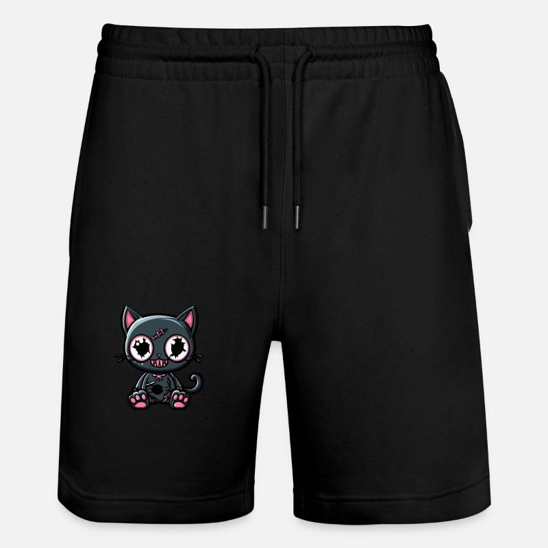 Chat Halloween Drôle Kawaii - Short de jogging bio TRAINER Stanley/Stella unisexe - noir