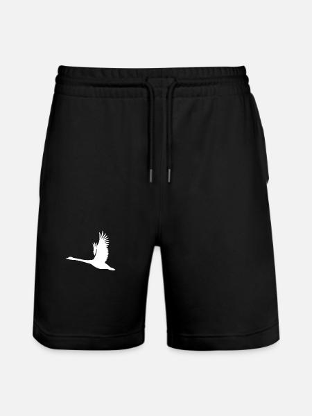 Tattoo Style Swan - Stanley/Stella Trainer Unisex Organic Jogging Shorts - black