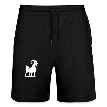 Ziegenbock mit Hörnern Porträt - Stanley/Stella Unisex Bio Joggingshorts Trainer  - Schwarz - Vorne - Nik (191cm) & Marisol (170cm)