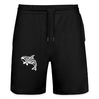 Style de tatouage tribal élégant Orca - Short de jogging bio TRAINER Stanley/Stella unisexe - noir - Devant - Nik (191cm) & Marisol (170cm)