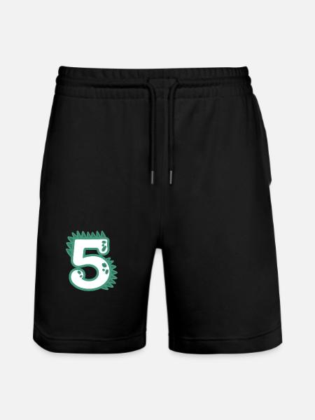 Number 5 - Stanley/Stella Trainer Unisex Organic Jogging Shorts - black