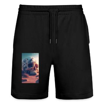 My Design - Stanley/Stella Trainer Unisex Organic Jogging Shorts - black - Front - Nik (191cm) & Marisol (170cm)