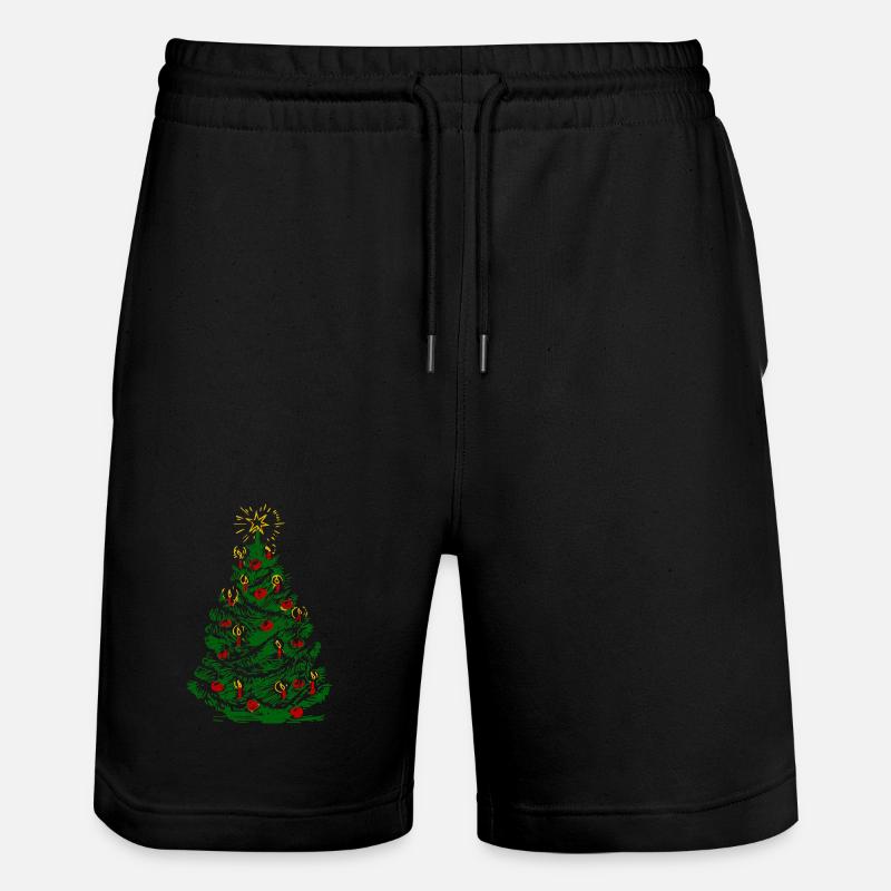 Weihnachtsbaum mit Kerzen und Stern - Stanley/Stella Unisex Bio Joggingshorts Trainer  - Schwarz