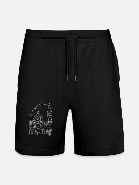Aachen Cathedral in Germany, hand-drawn - Stanley/Stella Trainer Unisex Organic Jogging Shorts - black
