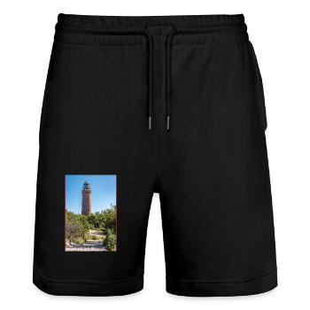 Phare Darsser Localité Mer Baltique Plage ouest - Short de jogging bio TRAINER Stanley/Stella unisexe - noir - Devant - Nik (191cm) & Marisol (170cm)