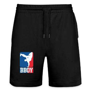 Breakdance B-Boy Streetdance Design Hip Hop Dance - Stanley/Stella Unisex Bio Joggingshorts Trainer  - Schwarz - Vorne - Nik (191cm) & Marisol (170cm)