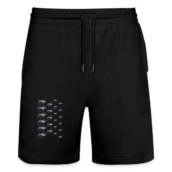Reindeer - Stanley/Stella Trainer Unisex Organic Jogging Shorts - black - Front - Nik (191cm) & Marisol (170cm)