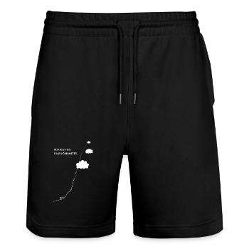 Bergsteigen, Bergwandern, Höhenmeter Berge wandern - Stanley/Stella Unisex Bio Joggingshorts Trainer  - Schwarz - Vorne - Nik (191cm) & Marisol (170cm)