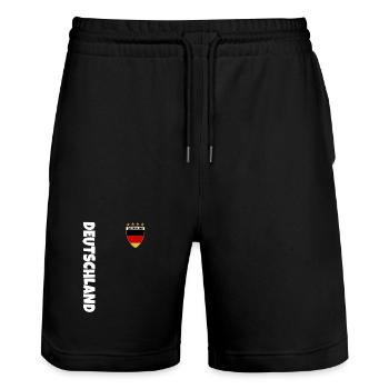 Fußball Deutschland EM 2024 Meister - Stanley/Stella Unisex Bio Joggingshorts Trainer  - Schwarz - Vorne - Nik (191cm) & Marisol (170cm)