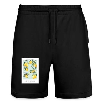 Zitronen - Stanley/Stella Unisex Bio Joggingshorts Trainer  - Schwarz - Vorne - Nik (191cm) & Marisol (170cm)