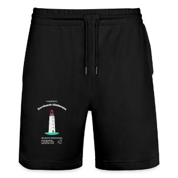 Leuchtturm Dornbusch, Insel Hiddensee, Ostseeküste - Stanley/Stella Unisex Bio Joggingshorts Trainer  - Schwarz - Vorne - Nik (191cm) & Marisol (170cm)