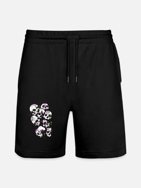 Skulls Skull Halloween Sugar Skulls - Stanley/Stella Trainer Unisex Organic Jogging Shorts - black