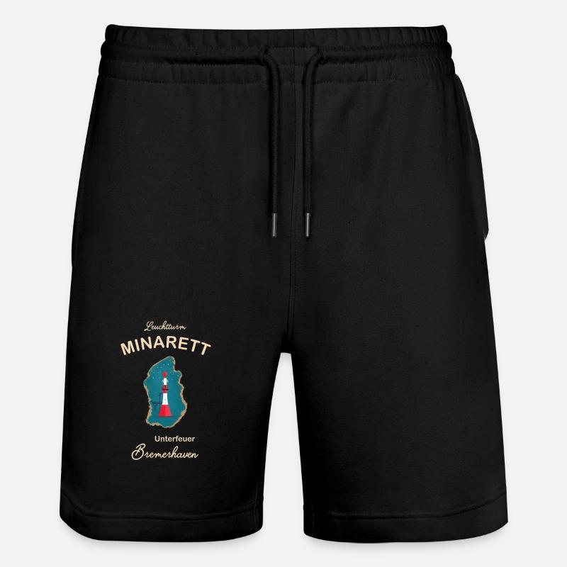 Bremerhaven, lighthouse underfire, minaret, - Stanley/Stella Trainer Unisex Organic Jogging Shorts - black