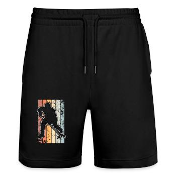 Eishockey - Stanley/Stella Unisex Bio Joggingshorts Trainer  - Schwarz - Vorne - Nik (191cm) & Marisol (170cm)