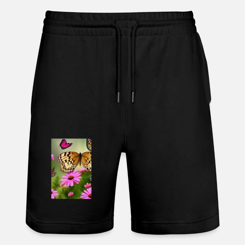 Fleurs et papillon - Short de jogging bio TRAINER Stanley/Stella unisexe - noir