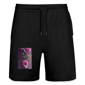 Art floral - Short de jogging bio TRAINER Stanley/Stella unisexe - noir - Devant - Nik (191cm) & Marisol (170cm)