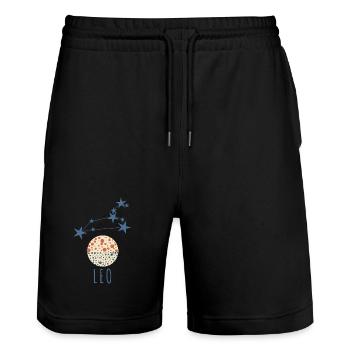 The constellation Leo - Stanley/Stella Trainer Unisex Organic Jogging Shorts - black - Front - Nik (191cm) & Marisol (170cm)