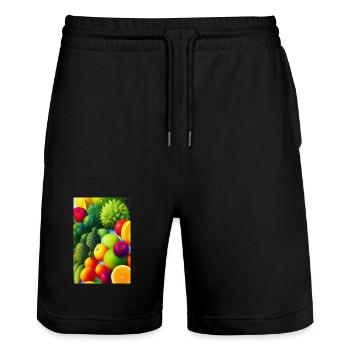 Fruit - Short de jogging bio TRAINER Stanley/Stella unisexe - noir - Devant - Nik (191cm) & Marisol (170cm)