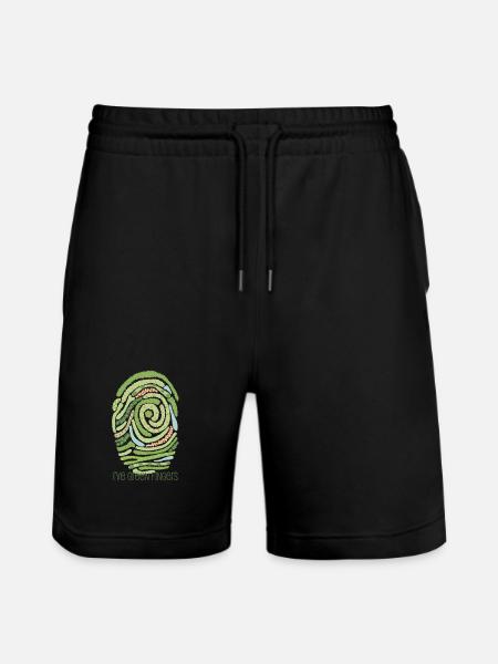 Garden fingerprint - Stanley/Stella Trainer Unisex Organic Jogging Shorts - black