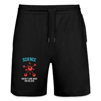 La science ne se soucie pas de ce que vous croyez - Short de jogging bio TRAINER Stanley/Stella unisexe - noir - Devant - Nik (191cm) & Marisol (170cm)