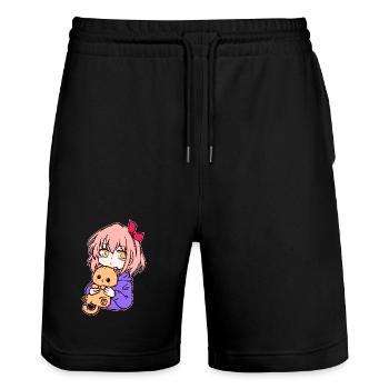 Anime Girl Manga Cartoon Comic Mangastyle - Short de jogging bio TRAINER Stanley/Stella unisexe - noir - Devant - Nik (191cm) & Marisol (170cm)