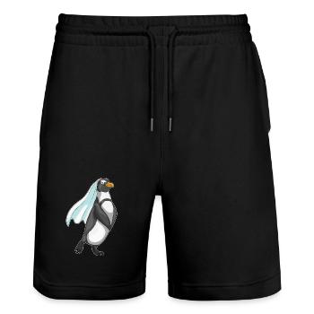 Penguin Bridal Veil Wedding - Stanley/Stella Trainer Unisex Organic Jogging Shorts - black - Front - Nik (191cm) & Marisol (170cm)