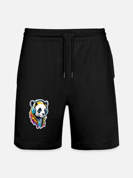 Panda - Stanley/Stella Trainer Unisex Organic Jogging Shorts - black
