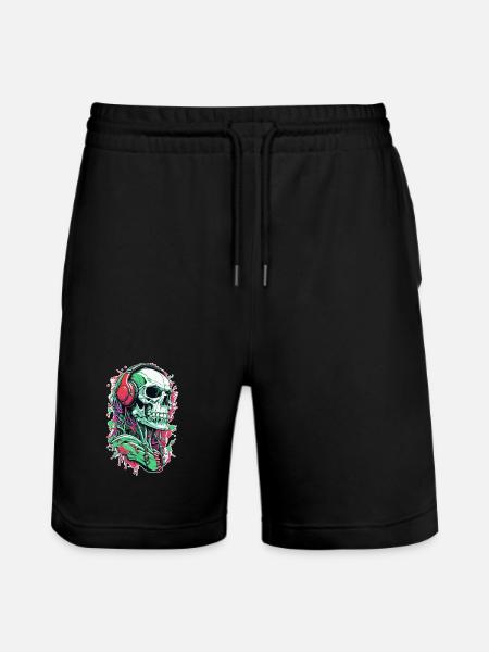 Skull Music - Stanley/Stella Trainer Unisex Organic Jogging Shorts - black