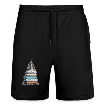 Betten Burgen Bauer - Stanley/Stella Unisex Bio Joggingshorts Trainer  - Schwarz - Vorne - Nik (191cm) & Marisol (170cm)