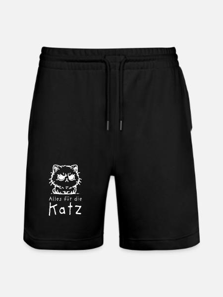 alles für die katz - Stanley/Stella Unisex Bio Joggingshorts Trainer  - Schwarz