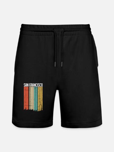 San Francisco Rainbow Skyline - Stanley/Stella Trainer Unisex Organic Jogging Shorts - black