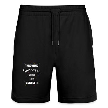 Throwing sarcasm around like confetti - Stanley/Stella Unisex Bio Joggingshorts Trainer  - Schwarz - Vorne - Nik (191cm) & Marisol (170cm)