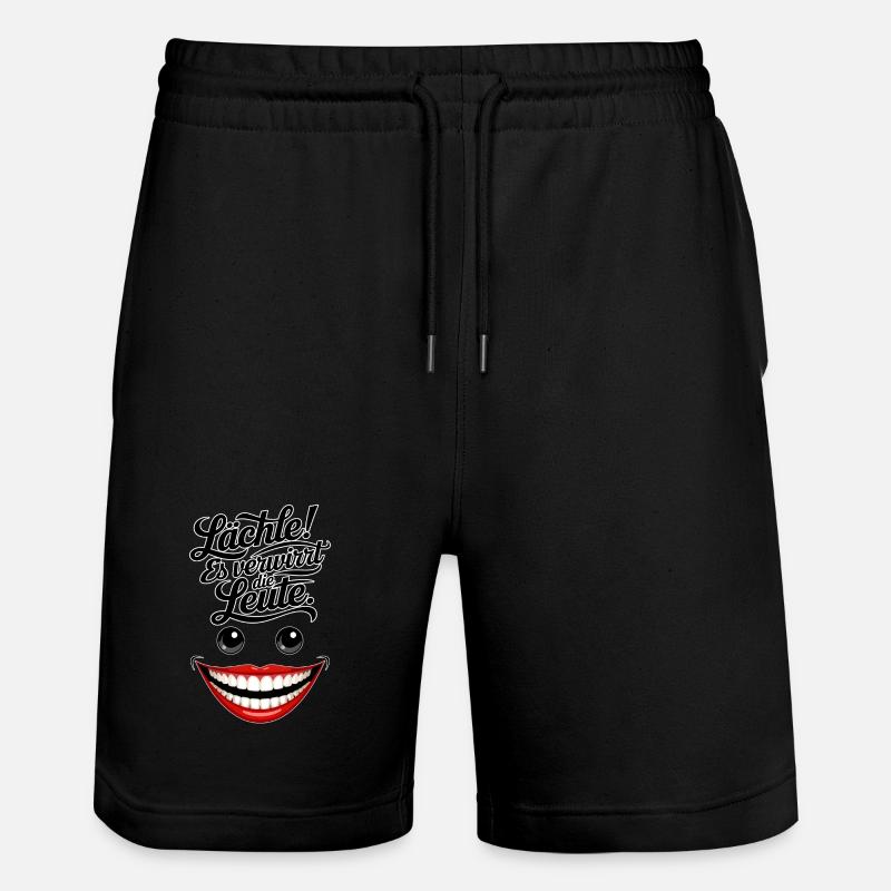 Immer lächeln - Stanley/Stella Unisex Bio Joggingshorts Trainer  - Schwarz
