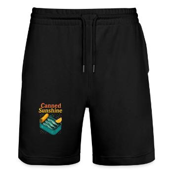 Canned Sunshine – Sardine Pop-Art Tea - Stanley/Stella Trainer Unisex Organic Jogging Shorts - black - Front - Nik (191cm) & Marisol (170cm)