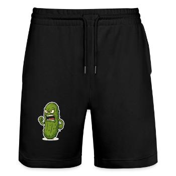 Cucumber attack - Stanley/Stella Trainer Unisex Organic Jogging Shorts - black - Front - Nik (191cm) & Marisol (170cm)