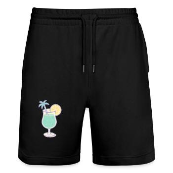 Sippin’ in Paradise - Stanley/Stella Unisex Bio Joggingshorts Trainer  - Schwarz - Vorne - Nik (191cm) & Marisol (170cm)