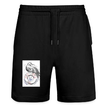 Mouette - Short de jogging bio TRAINER Stanley/Stella unisexe - noir - Devant - Nik (191cm) & Marisol (170cm)