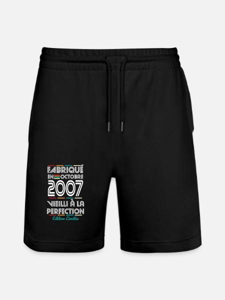 18th Birthday - Made in October 2007 - Stanley/Stella Trainer Unisex Organic Jogging Shorts - black