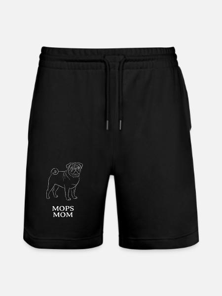 Mops Mom Hundemama Geschenk Mopsbesitzerin - Stanley/Stella Unisex Bio Joggingshorts Trainer - Schwarz