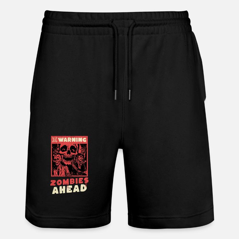 Horror - Warning Zombies Ahead - Stanley/Stella Unisex Bio Joggingshorts Trainer  - Schwarz