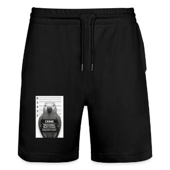 Perroquet en interrogatoire – Voleur de cœur - Short de jogging bio TRAINER Stanley/Stella unisexe - noir - Devant - Nik (191cm) & Marisol (170cm)