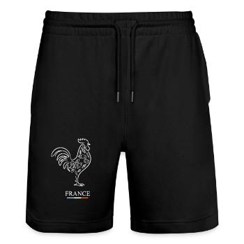 Gallischer Hahn Frankreich | Französische Kultur - Stanley/Stella Unisex Bio Joggingshorts Trainer  - Schwarz - Vorne - Nik (191cm) & Marisol (170cm)