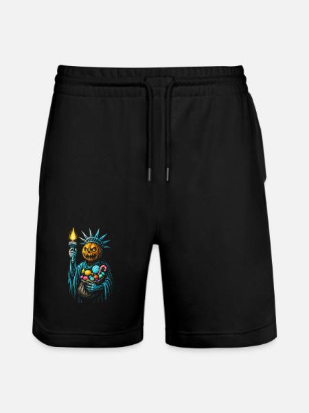 Liberty Pumpkin Halloween - Stanley/Stella Trainer Unisex Organic Jogging Shorts - black