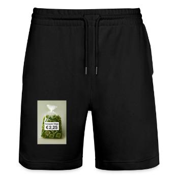 Computer chips price label - Stanley/Stella Trainer Unisex Organic Jogging Shorts - black - Front - Nik (191cm) & Marisol (170cm)