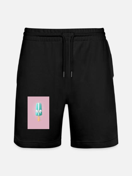 Popsicle Birthday Gift - Stanley/Stella Trainer Unisex Organic Jogging Shorts - black