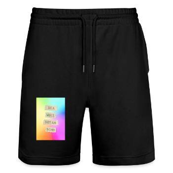 Be A Voice Not An Echo Motivational Design - Stanley/Stella Trainer Unisex Organic Jogging Shorts - black - Front - Nik (191cm) & Marisol (170cm)