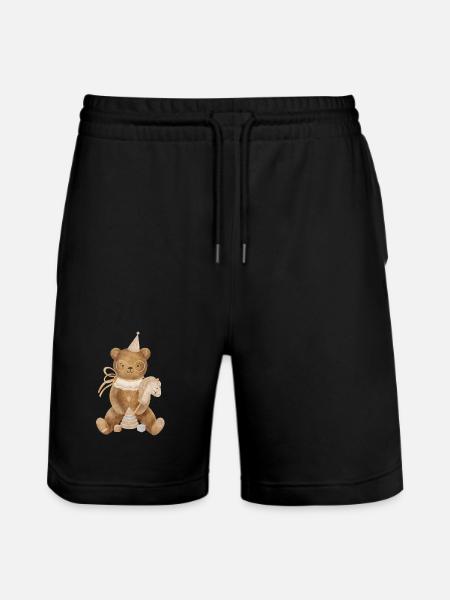 Teddy Bear Birthday Party - Stanley/Stella Trainer Unisex Organic Jogging Shorts - black