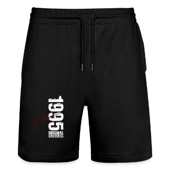 30th Birthday Original October 1995 - Stanley/Stella Trainer Unisex Organic Jogging Shorts - black - Front - Nik (191cm) & Marisol (170cm)