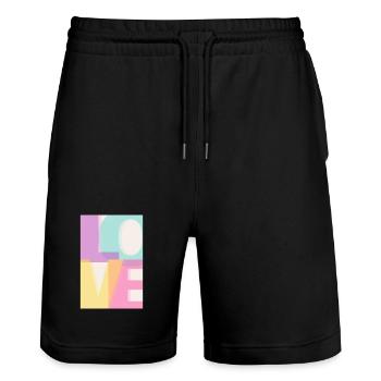 AMOUR Pastel - Short de jogging bio TRAINER Stanley/Stella unisexe - noir - Devant - Nik (191cm) & Marisol (170cm)